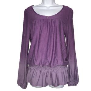 Venus Purple Ombré Smocked Knit Top S